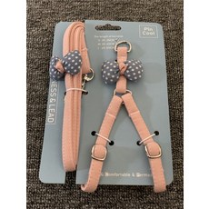 강아지 하네스 닛폰 큐티 수제 고양이 견인 끈 강아지 가슴 멜빵 스몰 견태디 보미 귀빈 외출 끈, 연자색베개매듭에핑크색가슴끈, S사이즈 가슴둘레 25~35cm, 1개