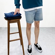 남자흑청반바지
