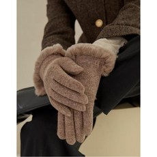 헤지스 악세서리 20FW 베이지 퍼배색 울 장갑 HIGV0F010I3