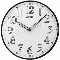 SEIKO 12인치 블랙 프레임 야광 번호 벽시계