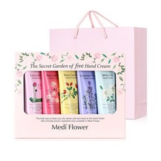 메디플라워 시크릿가든 5종 핸드크림 세트 쇼핑백/답례품, 1세트