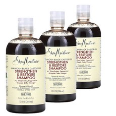SheaMoisture Jamaican Black Castor Oil Shampoo 시어모이스쳐 자마이칸 블랙 캐스터 오일 샴푸, 3개, 384ml
