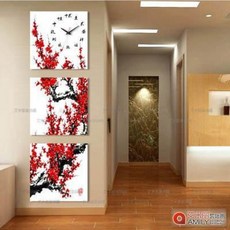 라리언 모먼 화사 파텍플립 앰브로시아 무아스 피아바 무테그림 벽시계 현관 장식 매화벽화 복도 3련, 01 세트 가격 [세트당 3장], 01 십자포문막 [시계불첨가]