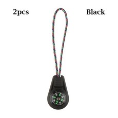 나침반 등산 2/4Pcs 지퍼 꼬리 로프 포켓 나침반 EDC 미니 팔찌 기어 서바이벌 키 체인 캠핑 하이킹 야외, 07 Black-2pcs, 1세트