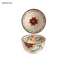 BLOWFISH FUGU 보헤미안그릇/샐러드볼/밥그릇/예쁜그릇 +랜덤 사은품, 4.7인치, E, 1개