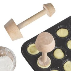 카스테라틀 식빵틀 다쿠아즈틀 DIY 목제 타트 생과자 탬퍼 소형 팬 형 두 배 측 튼튼한 계란 제작자 푸셔 베이킹 Eggtart, 1개
