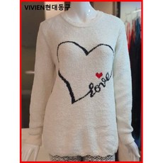 [현대백화점][비비안]VIVIEN 보송보송 탁텔 양면 하트 자가드 여성이지웨어 상의 (EZ1741 IV)