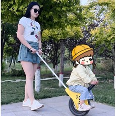 외발 자전거 야외 놀이 캠핑 대형 바퀴 경량 유모차휴대용 초경량 가벼운 접이식 3-6세 어린이 원터치아기카트, 핑크 헬멧 + 펌프