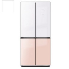 하이얼 글램 글라스 433L 4도어 냉장고 방문설치, hrs445mnwp(433l)