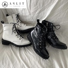 여성데일리레이스업플랫워커부츠