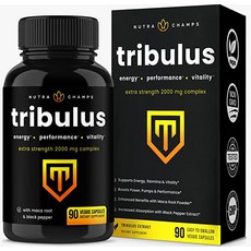 Tribulus Terrestris 2000mg 보충 | 추가 강도 사포닌 + 마카포로 강화된 흡수, 1개, 90정
