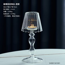 티라이트 유리 캔들 홀더 양초난로 감성캠핑조명, 투명