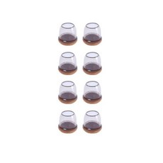 8pcs 부드러운 실리콘의 자 다리 커버 펠트 하단 탄성 가구 발 보호자 패드 Anti-slip 테이블 층 보호 매트, M 19-25mm, Transparent Round, 1개