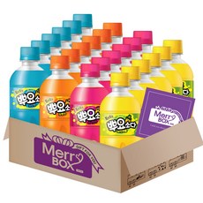 [메리박스] 뿌요소다 4종 24개 음료세트 (소다x6+파인애플x6+오렌지x6+솜사탕x6)+메세지카드, 1박스, 245ml