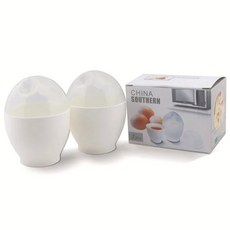 미니 전자 레인지 요리 찐 계란 그릇 스크램블 스티머 보일러 밀렵꾼 컵 2, WHITE, 2개