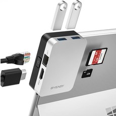 BYEASY 서피스 프로 7 도킹 스테이션 6-in-1 마이크로소프트 서피스 프로 7 USBC 허브 4K HDMI PD 60W 타입 C 충전 SD/TF 카드 리더기 USB, Hub only for surface pro 8