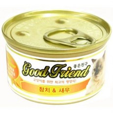 고양이 간식 캔 통조림 굿프렌드 참치 새우 85g sty*947og, 1개
