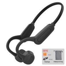 정시출고 Adzuki bean 골전도 헤드폰 IPX8 수영 이어폰 내장 16GB MP3 블루투스 호환, Black_CHINA