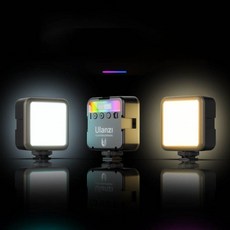 울란지 RGB VL49 촬영조명 개인방송 미니포켓 LED 조명 색온도 조절가능 마그네틱 기능, 블랙, 1세트