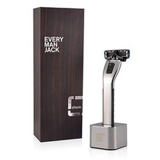 Every Man Jack 모든 남자 잭 수동 면도기 발송 크롬 핸들 스탠드 4 개 카트리지를 포함, Chrome, 상세페이지참조
