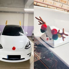 루돌카 샤크루돌프 크리스마스 장식 루돌프 뿔 코 파티 차량용 데코 이벤트용품, 2.샤크 블랙