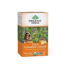 오가닉인디아 Tulsi 터메릭 진저 허브 티 18개입 1팩, Turmeric Ginger