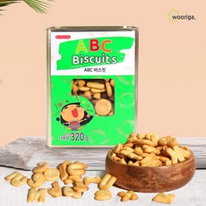 틴케이스 ABC비스킷 320g 알파벳과자 영어스낵 대용량과자, 1개