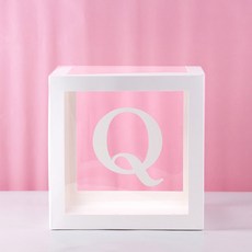 파티 장식용 첫 번째 생일 풍선 상자 블록 장식 한 글자 소년 소녀 베이비 샤워, 25cm, box Q 1 letter, 1개