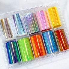 오로라 유리알 얼음 네일 홀로그램 유리필름 10종세트