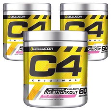 셀루코어 C4 오리지널 프리-워크아웃 핑크 레모네이드, 408g, 3개 390g, 3개
