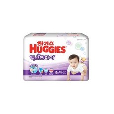 하기스 NEW 맥스드라이 밴드형 기저귀 남녀공용 중형 3단계(7~11kg), 66매