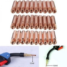 co2용접기부품 팁 가스 깍지 MB-15AK 용접 토치 접촉 팁 가스 깍지 MB-15AK 14AK MIG/MAG 부품용 M6 * 25mm 0.6mm 0.8mm 0.9mm 1.0mm, 5) 0.9MM - 5PC, 5개