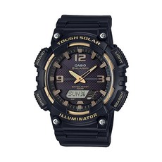 Casio 남성용 터프 아날로그 디스플레이 쿼츠 시계 블랙 태양광 동력 (AQ-S810W-1A3VCF)