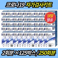 [유통기한 26.08 이후]젠바디 250회분 신속항원 홈테스트 자가 진단키트 오미크론 변이 코로나키트 요양원 학교 유치원 대량구매, 125개, 2개입