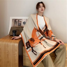 SK0004 여자 남자 공용 가을 겨울 데일리 캐시미어 혼방 고비 울 롱 소프트 숄 머플러 스퀘어 목도리 남여공용