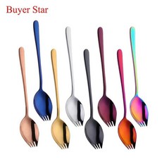 스포크 디저트 포크 스푼 국수 샐러드 과일 주방 식기 도구, 5. mix color 8pcs, 1개