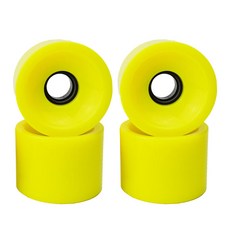YSSHOP 4Pcs 스케이트 보드 바퀴 교체 PU 롤러 78A Longboard 부품, 옐로우, 4개