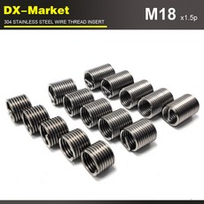 M18 2D 1.5P 20pcs 가는 나사 수리 패스너 304 스테인레스 스틸 슬리브, 1개