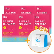 리얼닥터 포스트바이오 명작콜라겐 2g 50포 저분자피쉬콜라겐 포스트바이오틱스유산균 다니스코특허7종유산균사용 엘라스틴 히알루론산함유 유산균콜라겐 복합구성 박준한원장 성분설계, 6개+쇼핑백