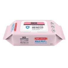 리꼬 유아용품 세정 제균 물티슈 캡형 50매, 1팩