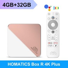 HOMATICS 박스 R 4K 플러스 TV 박스 안드로이드 TV 11 넷플릭스 구글 인증 Amlogic S905X4 4G3 2G 지지대 DTS 돌비 오디오 1 Wifi6 BT5.0, 2) Eu 플러그 - 4G32G - k11r2r