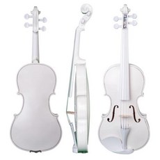 NAOMI 44 풀 사이즈 어쿠스틱 바이올린 컬러 Basswood 바이올린 블랙 Solidwood 장착 바이올린 운반 케이스 Brazilwood 활, White, 1개