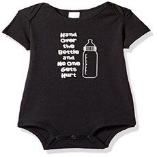 Attitude Rompers ”Hand Over The Bottle” Baby Romper Onesie; 12-18 Months-Black 태도 장난 꾸러기 ”병을 넘겨”아기 장, null세트