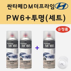 순정품 현대 싼타페DM더프라임 PW6 화이트크리스탈 (2개세트) 스프레이 페인트 + 투명스프레이