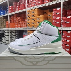국내매장판 나이키 에어 조던 2 미드 레트로 화이트/그린 농구화 운동화