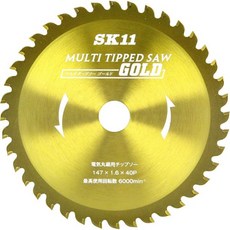 전기 원형 톱용 SK11 멀티 칩쏘 골드 147mm(5.7인치) 40mm(5.8 x 1.6인치), 147X40P, 1개