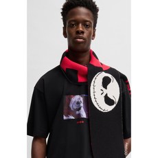 HUGO BOSS x Disney's The Nightmare Before Christmas logo scarf Zelm_NBC - 50528321 Black