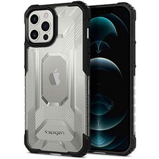 Spigen iPhone 12 Pro Max 케이스 6.7 인치 [New 모델] 니트로 포스 미군 MIL 규격 취득 내충격 카메라 보호 Qi 충전 무선 충전 아이폰 12 프로 맥스 케이스 커버 ACS02636 (매트 블랙)