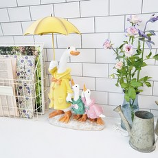 Countryitem 노란 우산 오리 가족 소풍, 옐로우 외