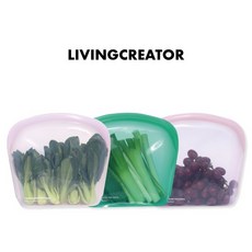 리빙크리에이터 지켜 실리콘 지퍼백 비비드 그린 3500ml, 1개, 단품